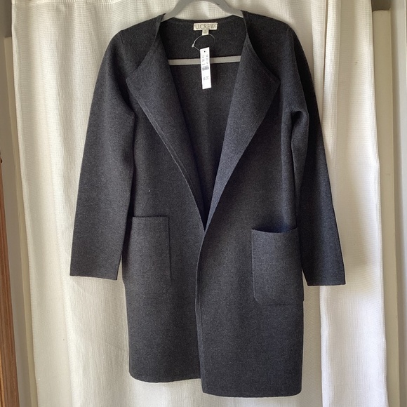 NWT * J.Crew *Juliette Collarless Blazer* Charcoal Gray * XS - Picture 3 of 5